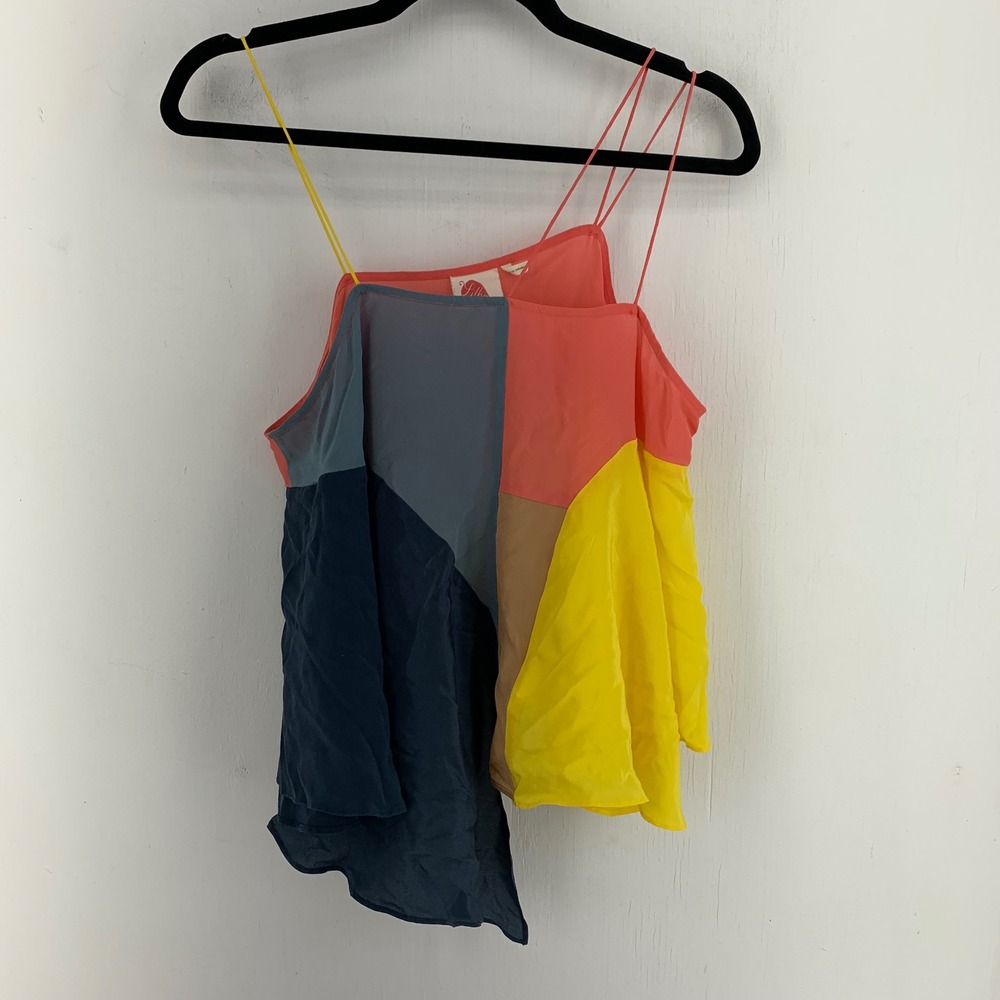 Lilka Anthropologie Silk Avant Garde Asymmetrical Cami Tank Top Small Boho Artsy